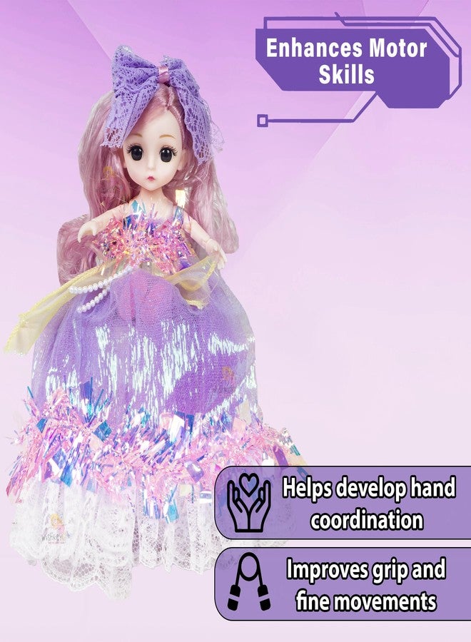 WISHKEY Doll Set for Girls with Accessories, Stylish Doll with Long Hair & Flexible Joints, Cute Doll with Pretty Hair Clips, Pretend Play Toy for Kids, Ideal for Ages 3+ (Pack of 1, Multicolor) - Image 4